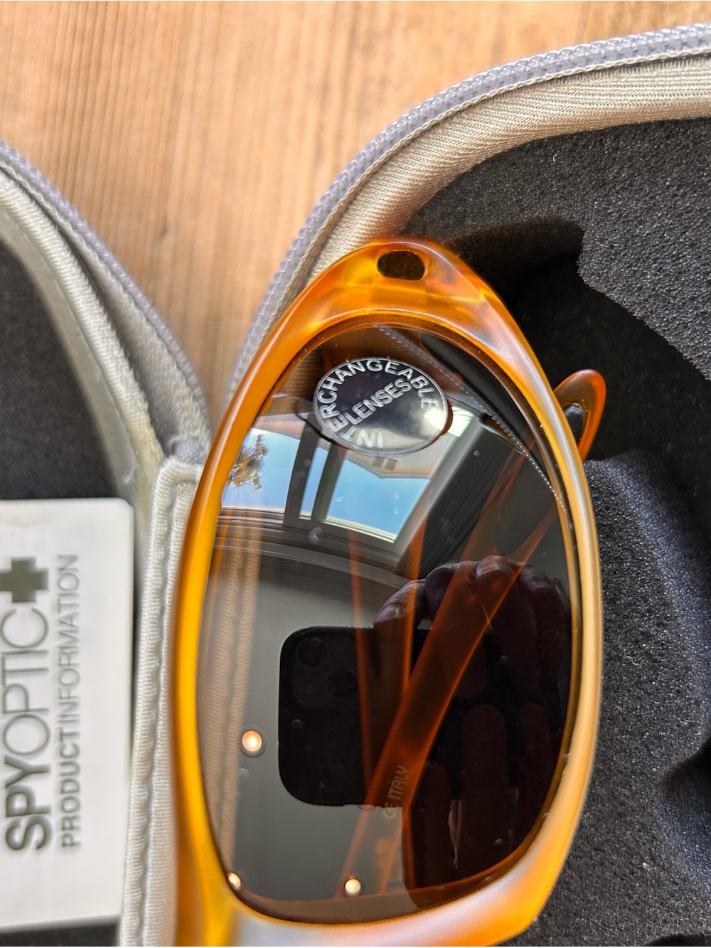 SPY Men's Amber Frame Sunglasses with Red & Silver Interchangeable Lenses - Picture 9 of 16